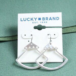 Lucky Brand Silver Geometric Earrings Boho Chic Statement Jewelry
